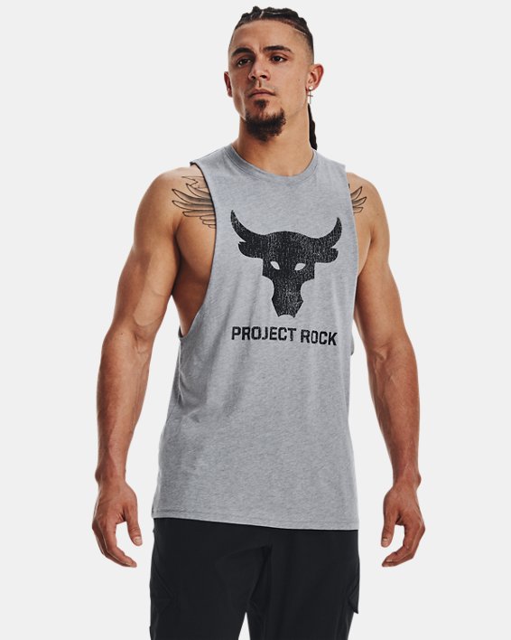 Men's Project Rock Brahma Bull Tank, Gray, pdpMainDesktop image number 0